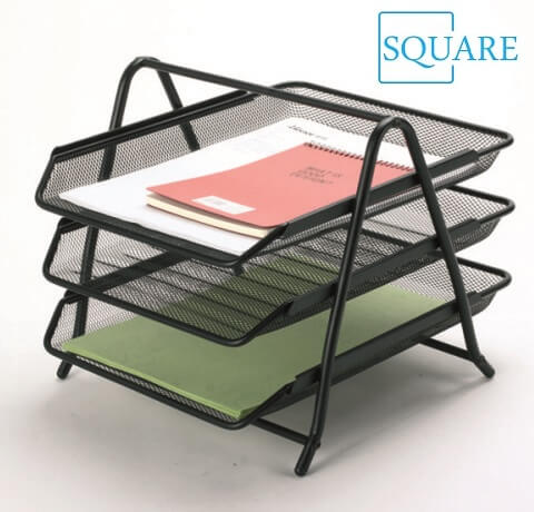 Wire Mesh 3 Tier File Letter Document Tray