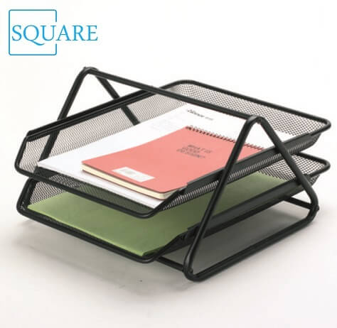 2 Tier Metal Wire Mesh Paper Tray